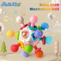 HelloKimi Baby Toy Early Childhood Education Baby Teether Manhattan Hand Ball Grip Training Rattle Baby Rattle Manhattan Ball Newborn Baby Rattling Tooth Baby Toys Busy Toy Sensory Baby Teething Fun. 