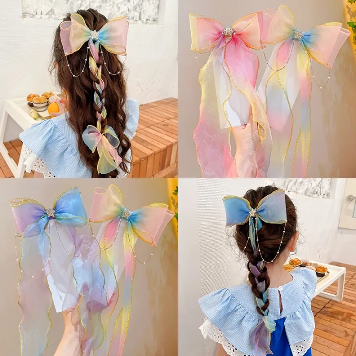 2pcs%20Bow%20Ribbon%20Hair%20Clip%20Pony%20tail%20Hair%20Pin%20Cute%20Hair%20Accessories%20for%20Kids%20Girl%20-%20Image%207