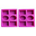 2X Silicone Soap Mold for Soap Making 3D 6 Forms Oval Rectangle Soap Mould Flowers Bathroom Kitchen Soap Mold. 