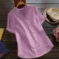 Stylish Simplicity: Women’s Imitation Cotton Button Down Shirts. 