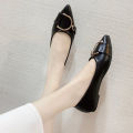 Women's Shoes Thick Heel Pointed Toe Shoes Summer New Women's Mid-heel Single Shoes Working Black High Heels Women. 