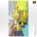 Gold Color Cricket & Football 8 Inch Mini Trophy - Cricket mini trophy - Football mini trophy - Mini trophy. 