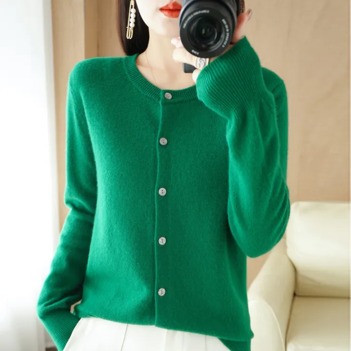 New%20Chic%20Autumn%20Winter%20Women%E2%80%98s%20O-neck%20Cashmere%20Cardigan%20Sweater%20Solid%20Cashmere%20Knitted%20Female%20Cardigan%20-%20Image%205