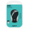 Logitech M187 Ultra Portable Wireless Mouse, 2.4 GHz with USB Receiver, 1000 DPI Optical Tracking, 3-Buttons, PC / Mac / Laptop.