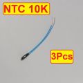3Pcs 10K NTC Thermistor Temperature Sensor Black Epoxy Bead Probe 55mm 103 Without Connector For General Purpose. 