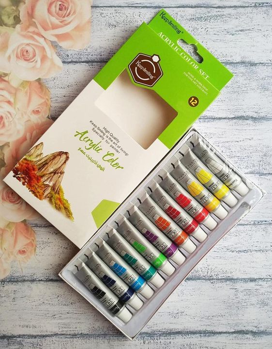 Keep%20Smiling%20Acrylic%20Color%20Set%20for%20Painting%206ml%20%C3%97%2012%20Colors%20-%20Image%202