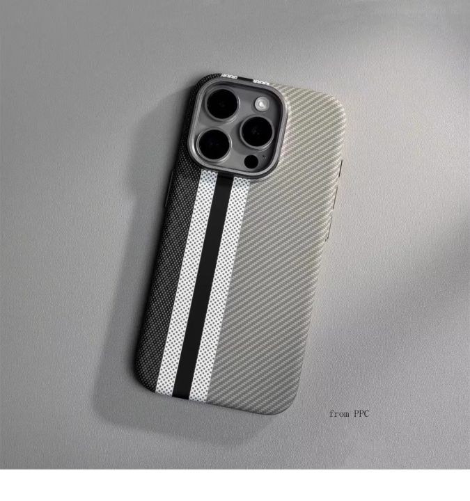 For%20iPhone%20LUXO%20Life%20Carbon%20Fiber%20Texture%20Matte%20Bumper%20Alloy%20Lens%20Wireless%20Charging%20Magsafe%20Case%20-%20Image%203