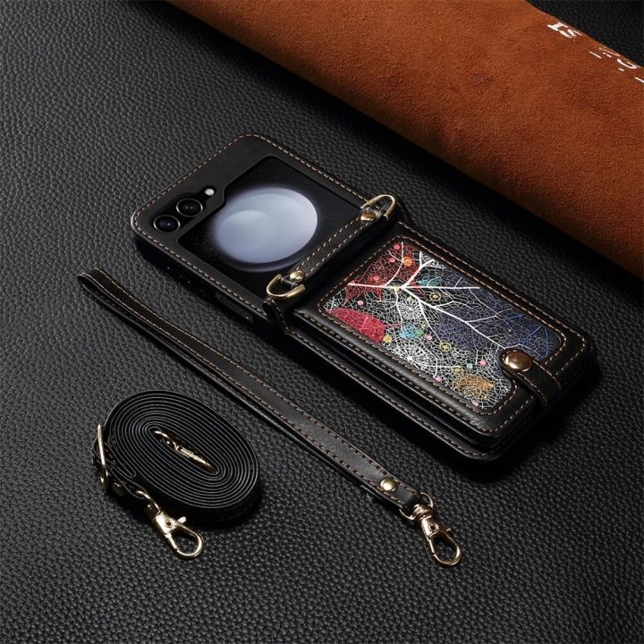 Crossbody%20Wallet%20Phone%20Case%20for%20Samsung%20Galaxy%20Z%20Flip%205%204%203%20Flip5%20Flip4%20Flip3%205G%20RFID%20Blocking%20Cards%20Slot%20Lanyard%20Leather%20Cover%20-%20Image%207