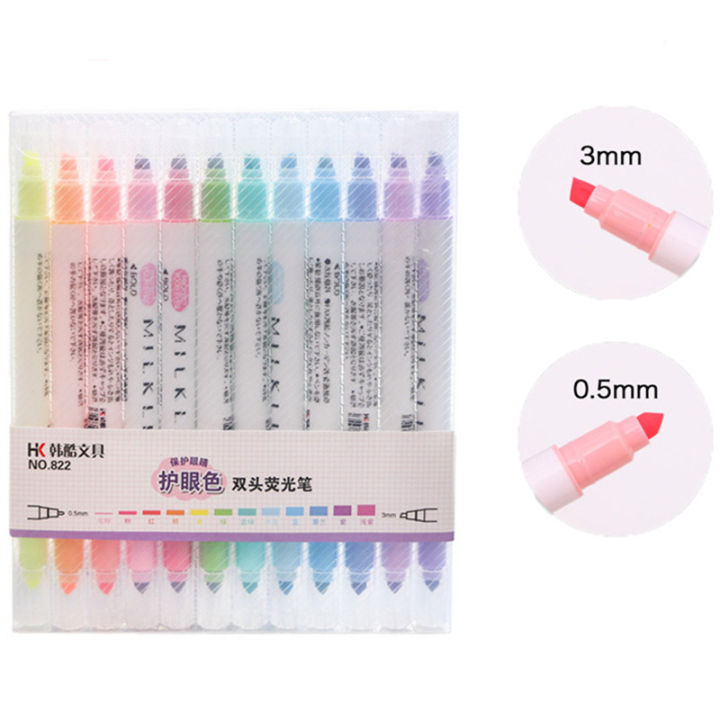 RHS%20Online%2012%20Colors%20Double-ended%20Highlighter%20Pen%20Set%20Fluorescent%20Pens%20Milkliner%20Painting%20Candy%20Colored%20Pen%20Students%20-%20Image%202