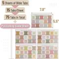 Laminated book tabs Stylish Colorful Laminated labels tabs High-quality Easy-to-use Women's index tabs for study groups Personal devotional teaching aids Gift for individuals. 