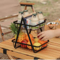 2-Tier Countertop Fruit Basket Storage, Vegetable Rack Bread Display Stand for Kitchen, Black. 