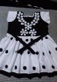 White & Black Fashionable Baby Girls Dress 1-10 Years - বাচ্চাদের জামা. 
