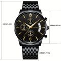 Poedagar Student Men's Watch, Waterproof Luminous Calendar Stainless Steel Quartz Watch, Ideal choice for Gifts. 
