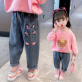Girls Pants Spring Clothes 2024 New Kids Spring Girls Fried Street Pants Baby Girls Spring Jeans.