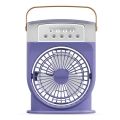 Rechargeable Air Cooler Mini Humidifier Fan With Mist Flow – Black, Green & Purple Color.