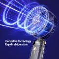 Mini fan portable rechargeable digital-display multi-gear speed handheld hanging neck style with battery. 