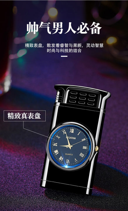 Rocker%20Arm%20Automatic%20Ignition%20Lighter%20Straight%20To%20Blue%20Flame%20watch%20Lighter%20Creative%20Real%20Dial%20Windproof%20Lighter%20Men's%20Gift%20-%20Image%206