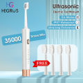 HEGRUS Electric Toothbrushes Ultrasonic Electric Toothbrush IPX7 Waterproof Toothbrush USB Rechargeable Toothbrush Long-lasting Endurance Electric Toothbrush Tartar Remover Portable Personal Dental Care with 5 Replacement Brush Heads.