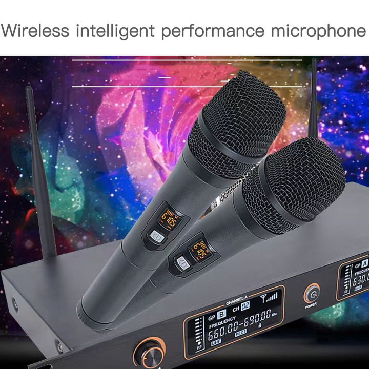 UHF%20Dynamic%20Handheld%20Microphone,%20UHF%20Wireless%20Microphone%20System%20Dual%20Channel%20Simple%20Operation%20for%20Auditorium%20for%20Dance%20Hall%20-%20Image%207