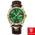 POEDAGAR 615-Leather Quartz Luxury Business Man Wristwatch Date Week Watch For Men. 