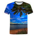 Fashion beach vacation casual style men women kids T shirts 3D printed ocean pattern breathable lightweight summer sports tops.