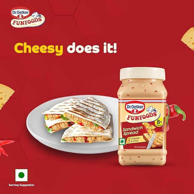 FunFoods Sandwich Spread Cheese & Chilli, 250g, Ready to use, 100% Veg spread