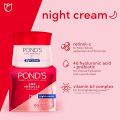 POND'S Age Miracle Night Face Cream, With Vitamin B3 and 10% Retinol C, Youthful Glow, 24 hour wrinkle correcting glow - 50g.