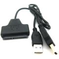 USB 2.0 to Sata 7+15 Pin 2.5  Converter Adapter Cable w / 2.5  Hard Drive HDD Case Box For Laptop. 