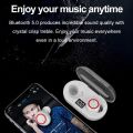 【FUPANG】Bluetooth 5.0 HiFi TWS wireless headphones IPX7 waterproof stereo earphone Sport Bluetooth headset Noise Cancelling headphones in ear Bluetooth with charging case.