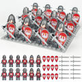 12PCS Medieval Knight Military Dragon Soldier Medieval Castle Building Block Figure Assembled Toy Doll Weapon. 