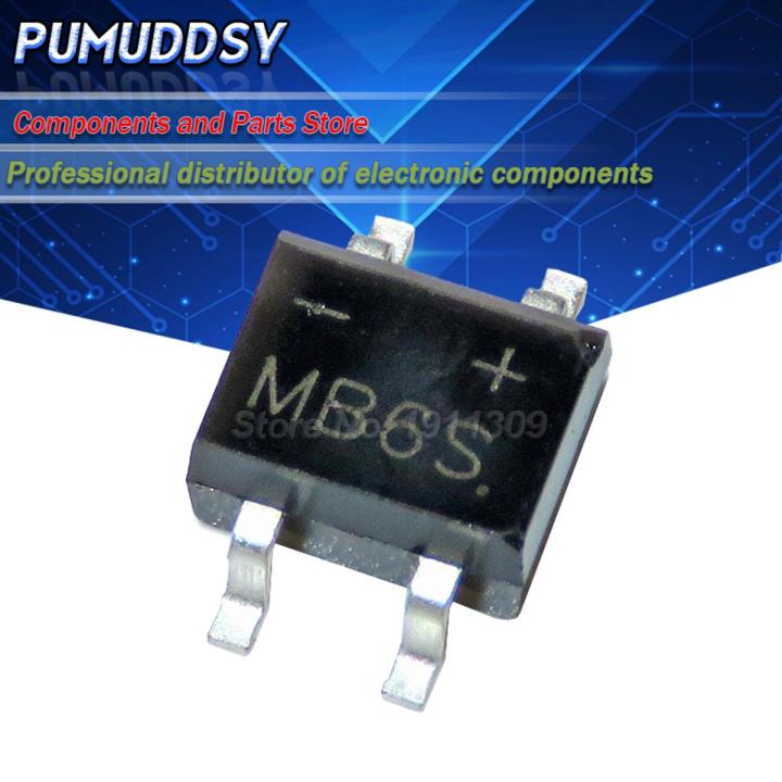 100PCS SMD MB6S 0.5A 600V Single Phases Diode Rectifier Bridge SOP-4 ...