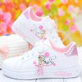 Sanrio hello kitty 2023 spring autumn non-slip net shoes girl casual shoes cartoon board shoes kuromi sports shoes cute Sneakers. 