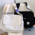 Simple Japanese Bag School Student Shoulder Bag Nylon Handbags Solid Color Leisure Large Capacity Messenger Bag Male Female Bag. 