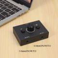 【Lejia】Audio Switcher, Input 1 Output/1 Input 2 Audio Splitter Switcher, Audio Switcher Box, One-Key Mute Button. 