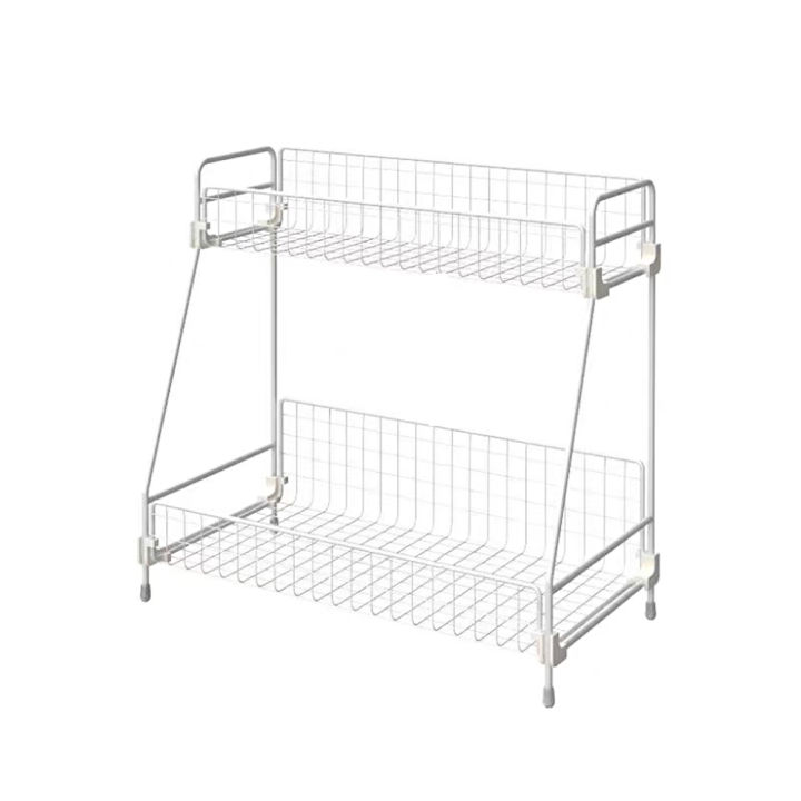 Migeet%20Rack%20Storage%20Sundry%20Organizer%20Cosmetic%20Rack%20Hollow%20Ventilation%20Bathroom%20Rack%20Bedroom%20Office%20Desktop%20Kitchen%20Seasoning%20Storage%20Rack%20Carbon%20Steel%202-Tier%20White%20-%20Image%202