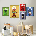 Marvel Wall Art Poster SpiderMan Iron Man Avengers Superhero Kid Room Decor Cartoon Canvas Painting Picture Print Artwork Disney.