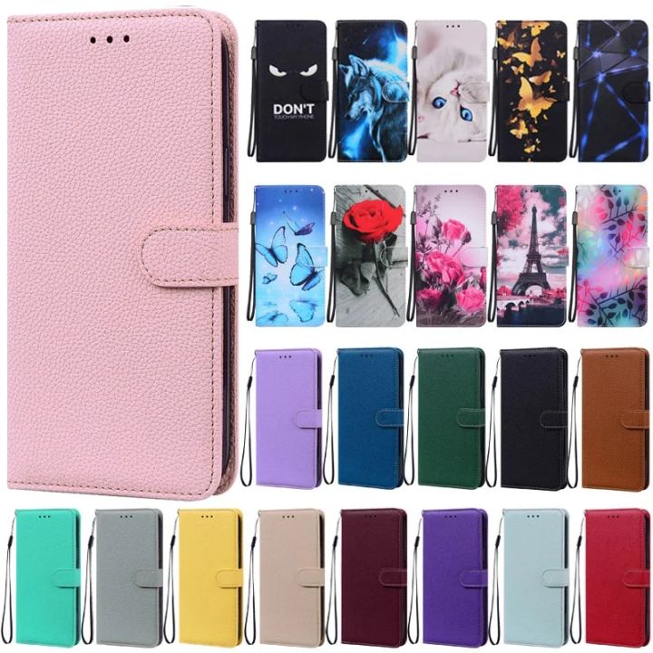 For Samsung A51 A71 Case Solid Candy Color Leather Flip Wallet