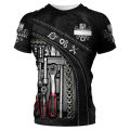Vintage Men's T-shirt 3d Printed Mechanical Tool Pattern Ordinary Short-sleeved High Street Streetwear Tees Tops Men's Clothing.