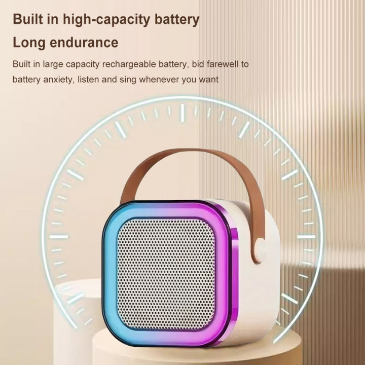 Bluetooth-Compatible%205.3%20RGB%20Multi-Colors%20Speaker%20with%20Wireless%20Mic%20Mini%20Home%20Theater%20Speakers%20Adjustable%20LED%20Lights%20-%20Image%204
