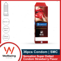 SMC Sensation Super Dotted Condom for Men Strawberry Flavor | Full Box 12x3= 36pcs Condom. 