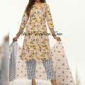 Cotton Unstitched Block Print Salwar Kameez for Women - Free Size.