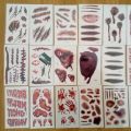 【Good-Love Store】Halloween Terror Wound Realistic Blood Injury Scar Fake Tattoo Sticker Bloody Makeup Waterproof Temporary Tattoo Sticker. 