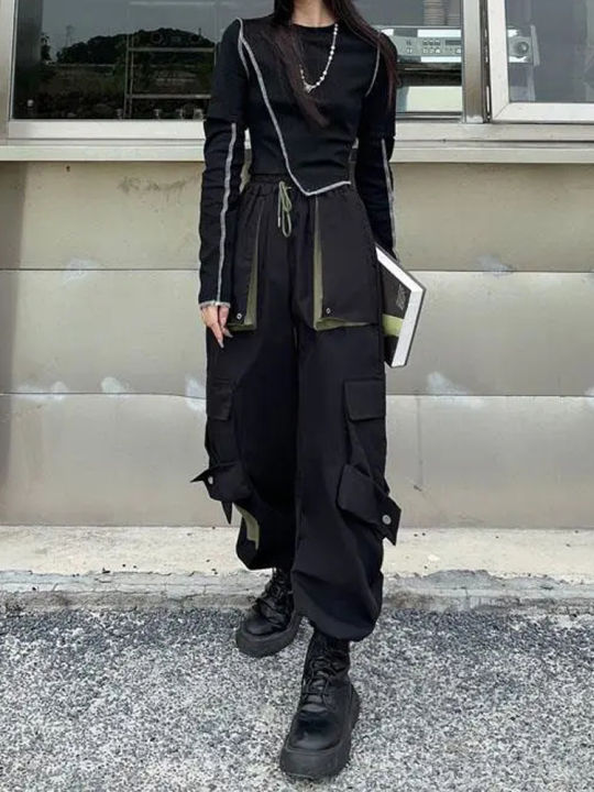 Techwear%20Patchwork%20Cargo%20Pants%20Women%20Harajuku%20Streetwear%20Pockets%20Oversize%20Joggers%20Trousers%20Female%20Japanese%20Loose%20Tracksuit%20-%20Image%202