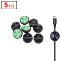 5 pcs x Small Cable Holder Clip 1-Hole Self Adhesive Wire Cable Cord Organizer Clips. 