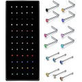 40/60PCS Surgical Steel Nose Ring Pack Indian Nose Pin Lot Nose Piercing Ring Set Crystal Nariz Ring Bulk Nose Piercing Stud Lot.