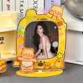 Cyberpunk 3 inch acrylic Kpop photocard holder Idol photo card ID bus cards protective case keychain school stationery. 