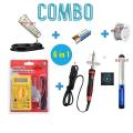 Students Essential Soldering Kits- 60W Soldering iron Combo with Multimeter - 6pcs Set with Multimeter - soldering iron. 