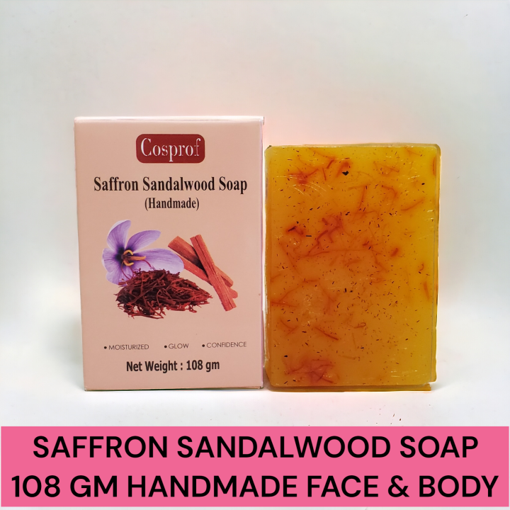 Cosprof Saffron Sandalwood Soap 108 gm Premium (Handmade)