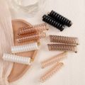 Women Girls Transparent Jelly Color Hair Rope Durable Retro Telephone Wire Elastic Hair Band Sweet Versatile Spiral Hair Ties Hair Accessories. 