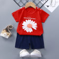 （NEW）Children's Short-sleeved Cotton Suit Baby Boy Girl Two-piece Set  Children's New T-shirt Clothing Suit. 